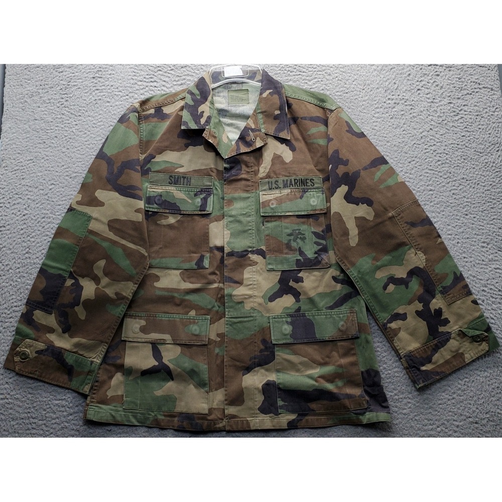 US Marines M81 BDU Smith Military Jacket Mens Medium Multi Woodland Camouflage